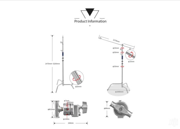 Professional C-Stand with Boom Arm k-1f