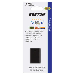 Beston 1080mAh replacement NP-FW50 Rechargeable lithium Battery for digital camera Alpha A series