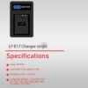 Beston Charger LP-E17 USB for Canon