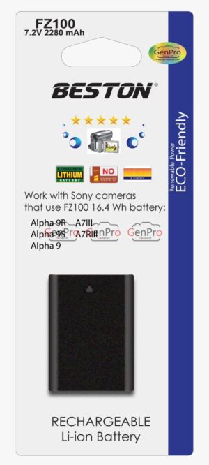 BESTON NP-FZ100 Battery Pack Compatible with Firmware 2.0 Sony A7III, A7RIII, A9, Alpha A7 III, A7R3 Digital Cameras