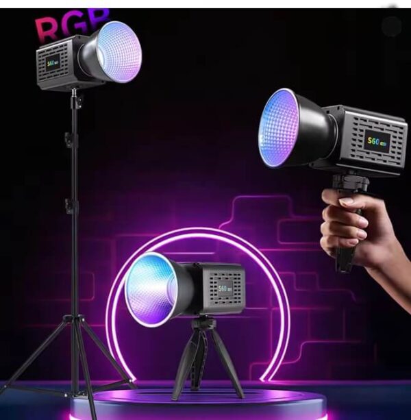 YM-S60 RGB COB Light – 18600mAh Rechargeable LED Video Light with 20 Effects