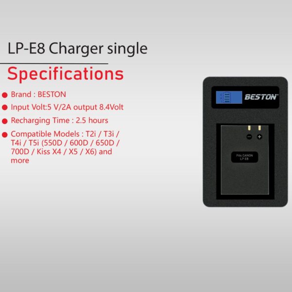 Beston LP-E8 Charger USB for Canon