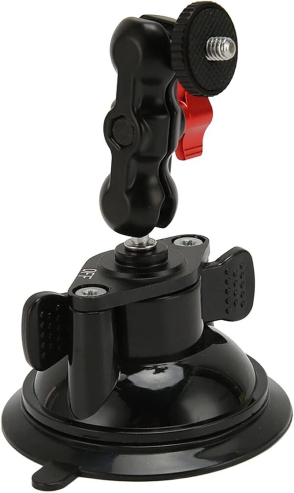 Universal 360° Camera Suction Cup Mount with Magic Arm | 1/4"-20 Vacuum Mount for DSLR, Mirrorless & Action Cameras
