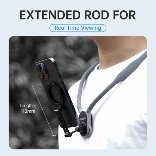 TELESIN Magnetic Neck Mount for Smartphones | Hands-Free POV Vlog Neck Holder with Adjustable Chest Strap