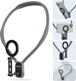 61+eMR9DhxL._AC_SL1500_ TELESIN Magnetic Neck Mount for Smartphones | Hands-Free POV Vlog Neck Holder with Adjustable Chest Strap