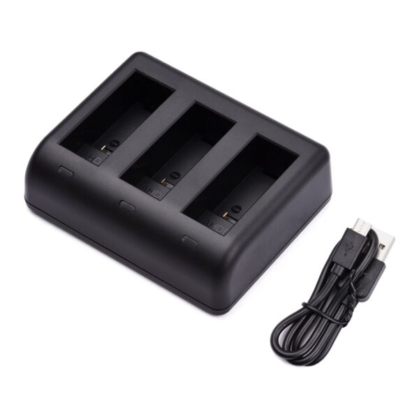 FB AHDBT-901 DC Triple Charger for GoPro Hero 9 Battery Charger 3-Slot Charging Base