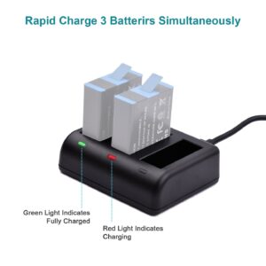 683800656A-2 FB AHDBT-901 DC Triple Charger for GoPro Hero 9 Battery Charger 3-Slot Charging Base