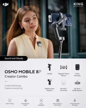 dji osmo mobile 8p creator combo / مانع اهتزاز DJI Osmo Mobile 8P Creator Combo للهواتف | كيت صانع المحتوى