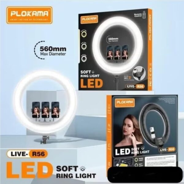 Soft Ring Light 56 CM + Stand 2M /رينج لايت 56 سم + ستاند 2 متر \