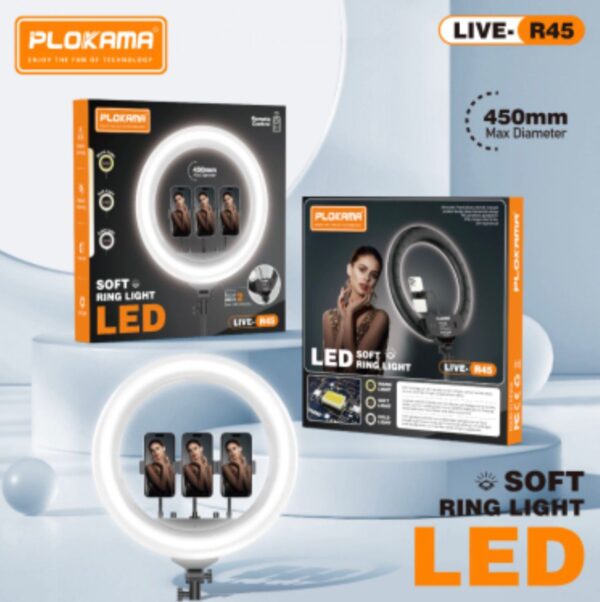 Soft Ring light 45 CM + stand 2M / رينج لايت  45 سم + ستاند 2 متر