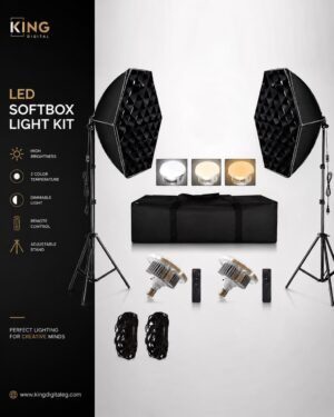 LED Soft Box Light Kit + Grid