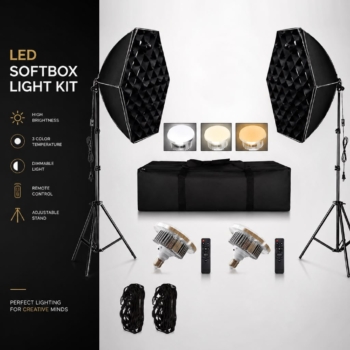 LED Soft Box Light Kit + Grid